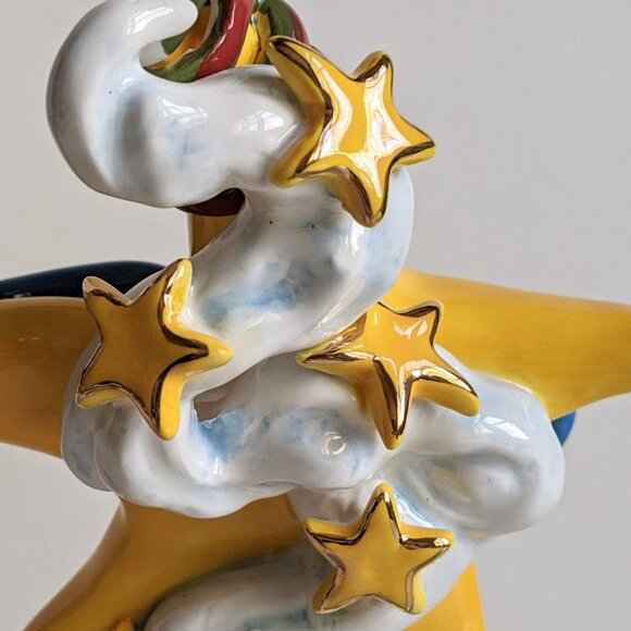 Rare 2003 Vanmark Holiday Starman With Skates Ceramic Figurine with Music Box - Picture 6 of 12